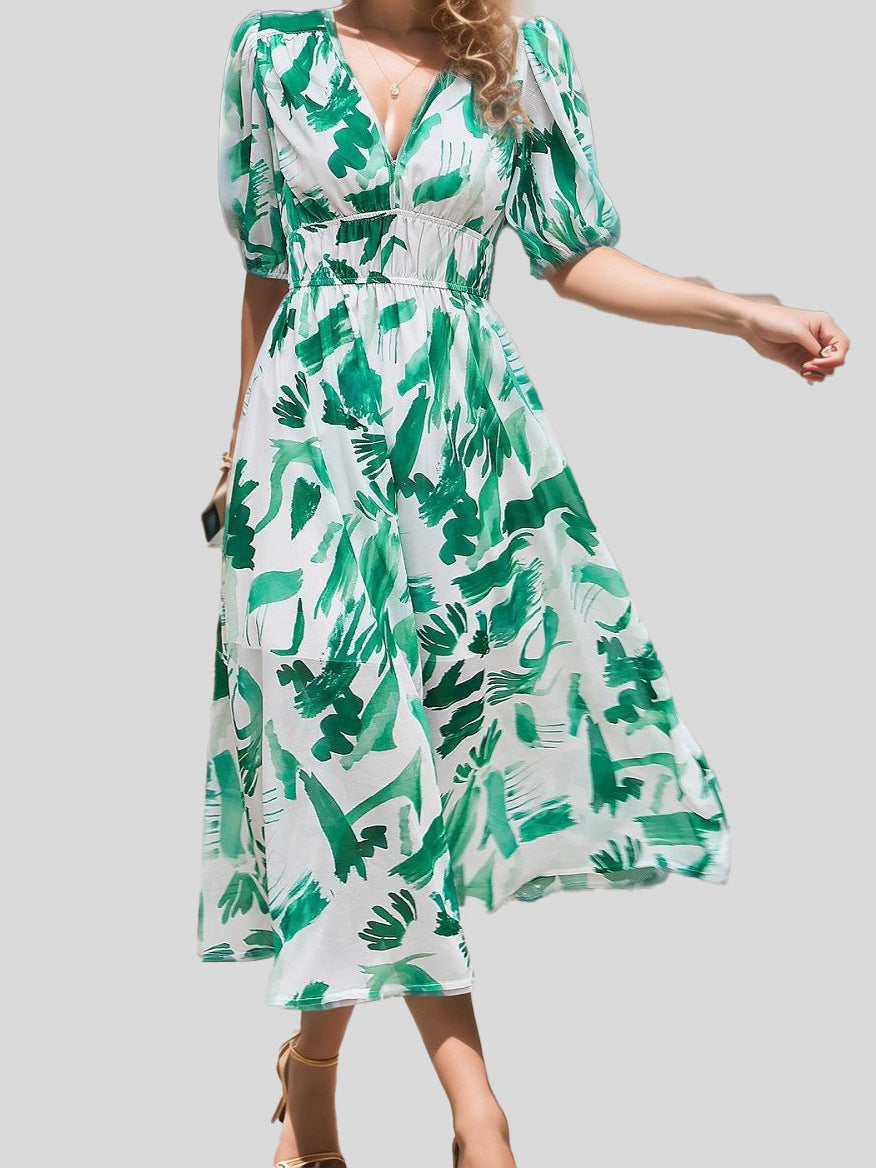 Eulalie – Robe midi fluide col V