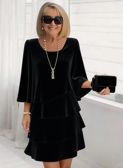 Maria – Élégante robe midi à volants