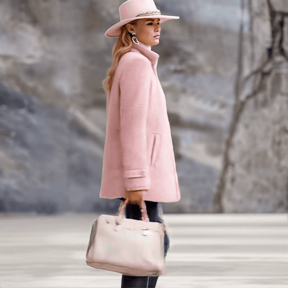 Veste vintage en polaire rose avec zip