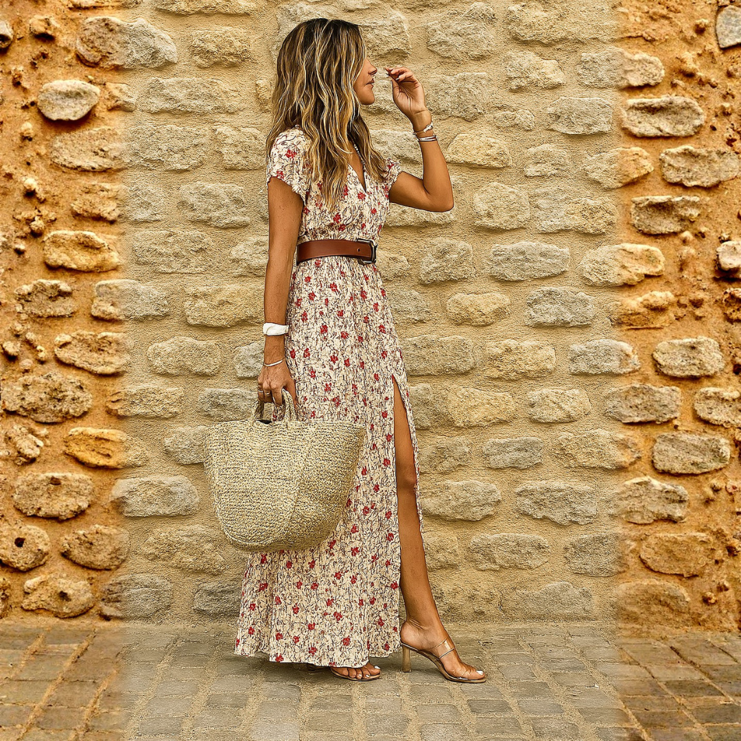 Joselin™ – Robe longue bohème fluide avec ceinture
