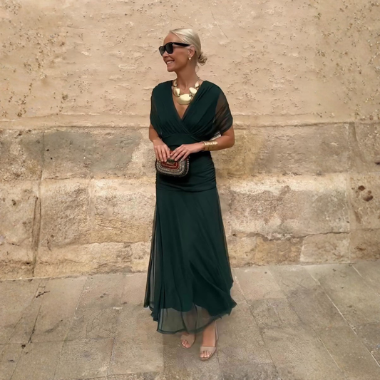 Louise | Robe Maxi de Fête Élégante à Col V