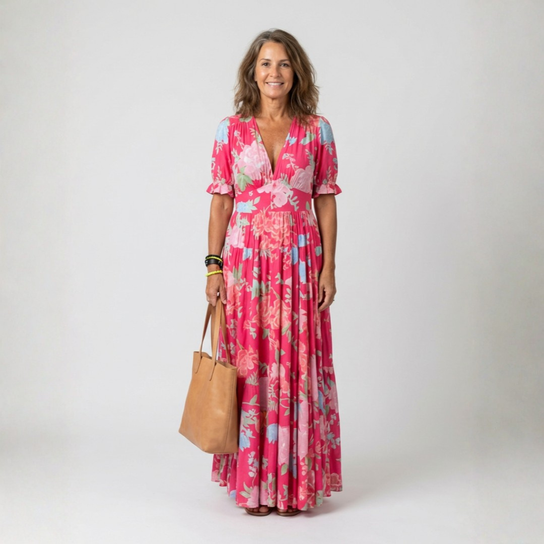 Léonie – Robe longue fluide fleurie