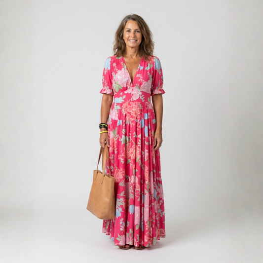 Léonie – Robe longue fluide fleurie