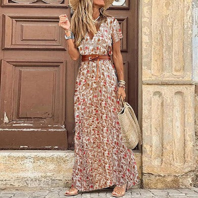 Justine™ – Robe longue bohème fluide avec ceinture