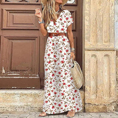 Justine™ – Robe longue bohème fluide avec ceinture