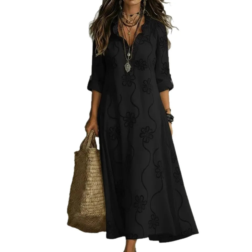 Robe Longue d'Été à Fleurs Sienna