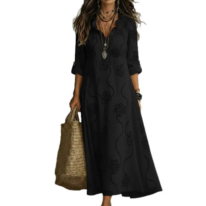 Robe Longue d'Été à Fleurs Sienna