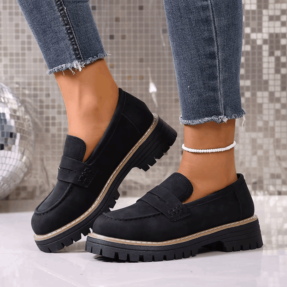 Elsa | Mocassins à Talon de Style Académique