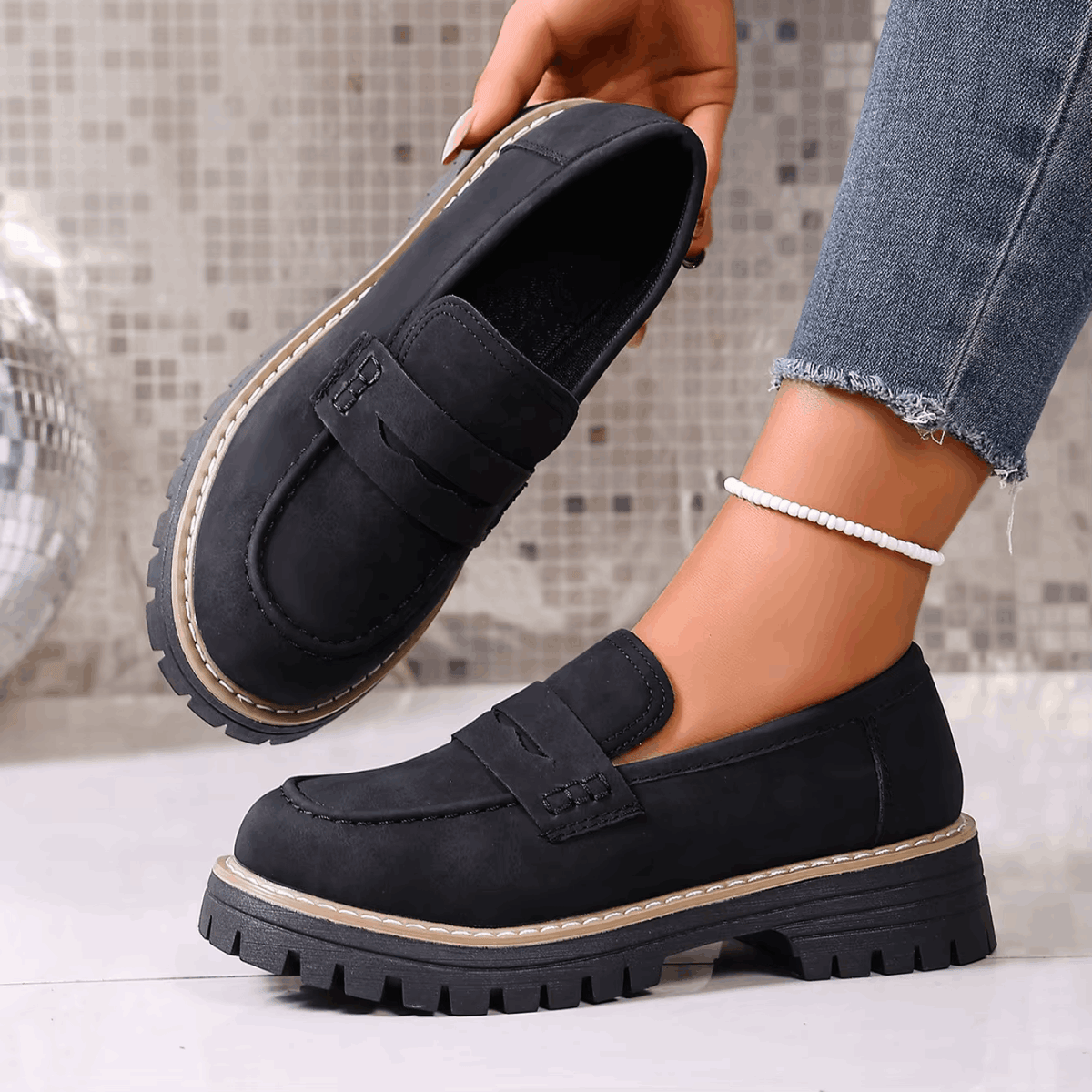 Elsa | Mocassins à Talon de Style Académique