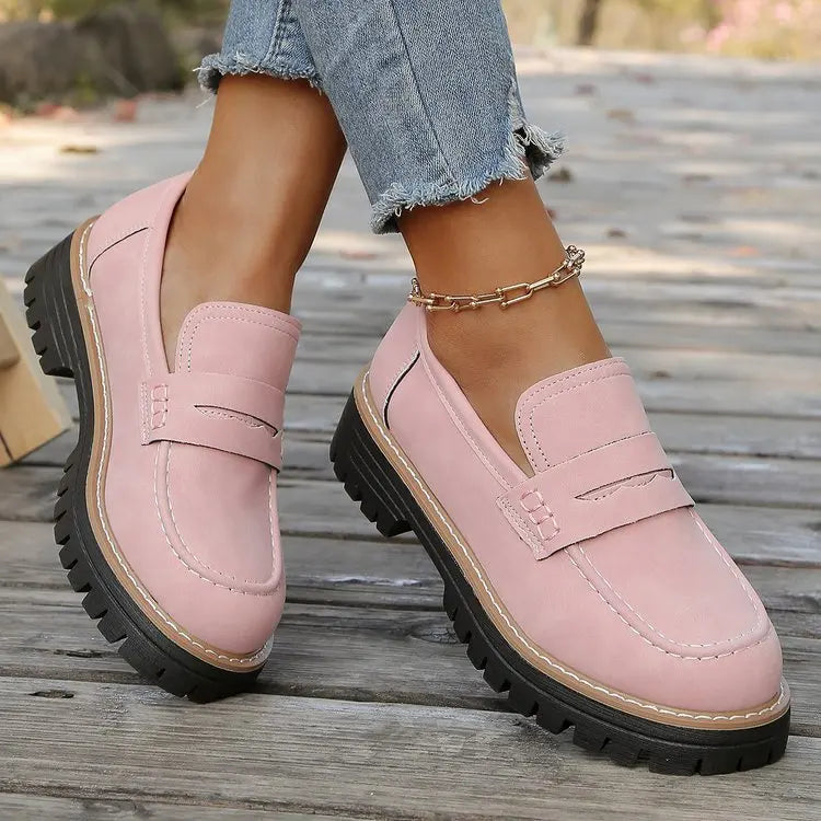 Elsa | Mocassins à Talon de Style Académique
