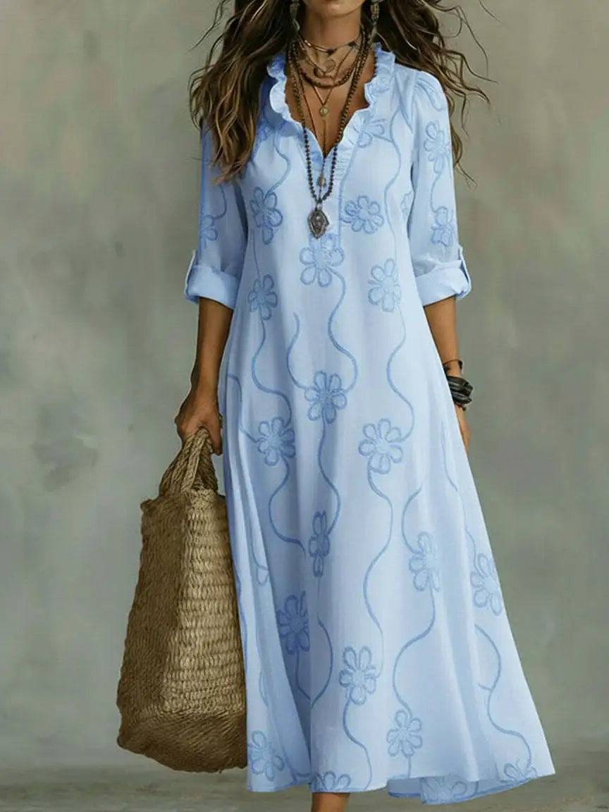 Robe Longue d'Été à Fleurs Sienna