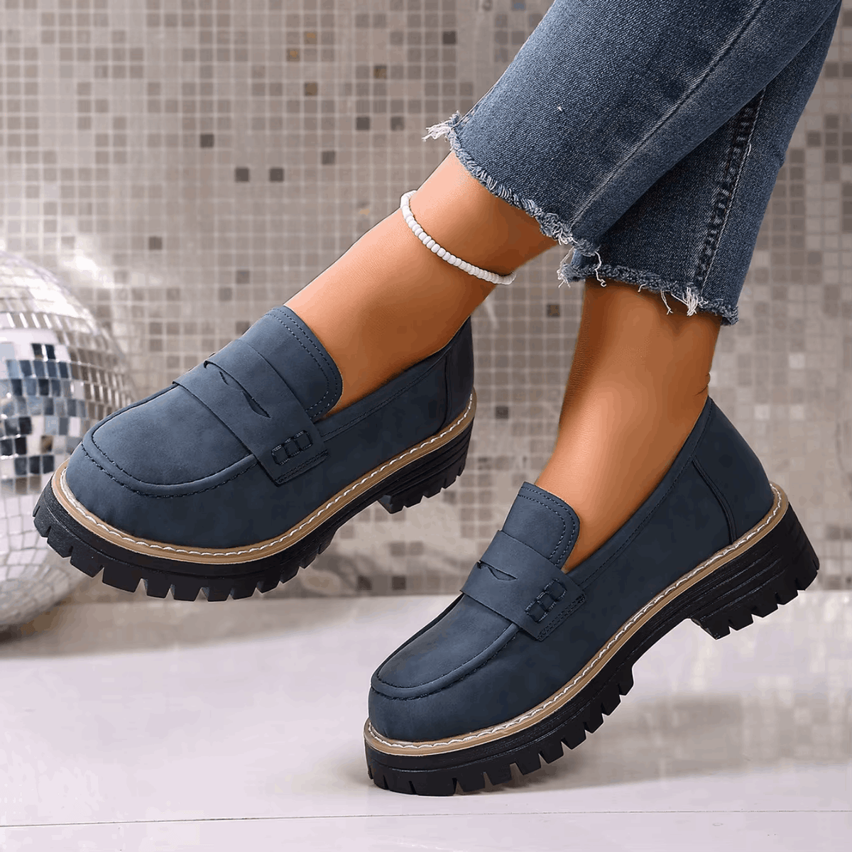 Elsa | Mocassins à Talon de Style Académique