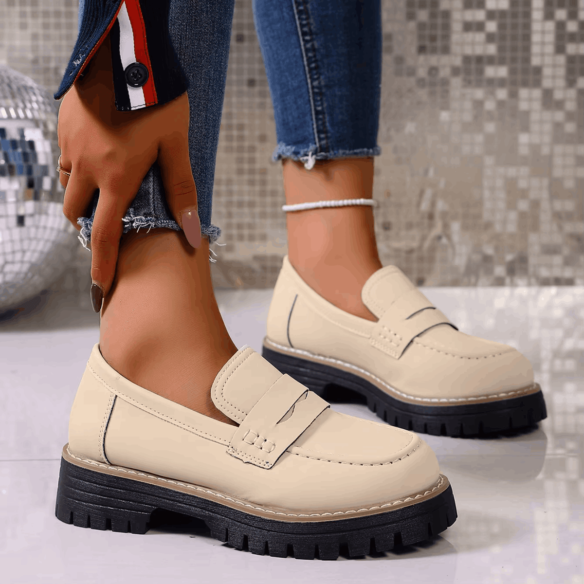 Elsa | Mocassins à Talon de Style Académique