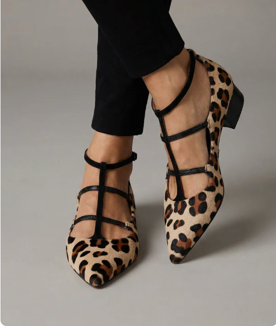Bridget – Talons hauts ballerines à imprimé léopard