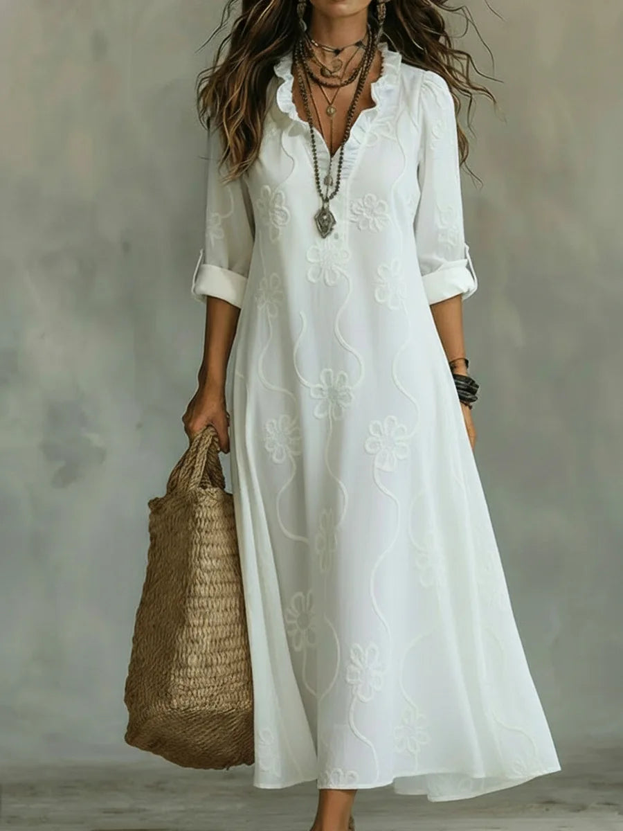 Robe Longue d'Été à Fleurs Sienna