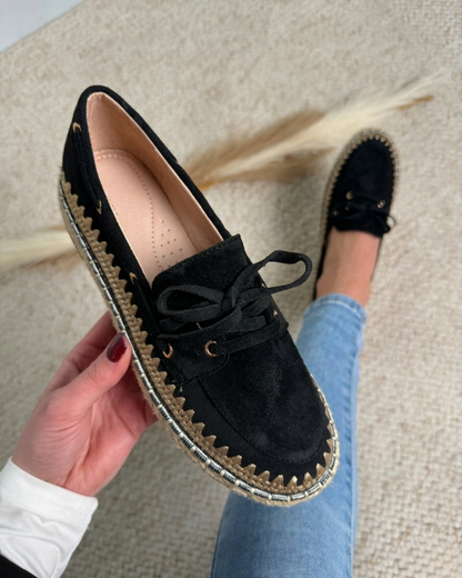 Tessa Black Moccasins