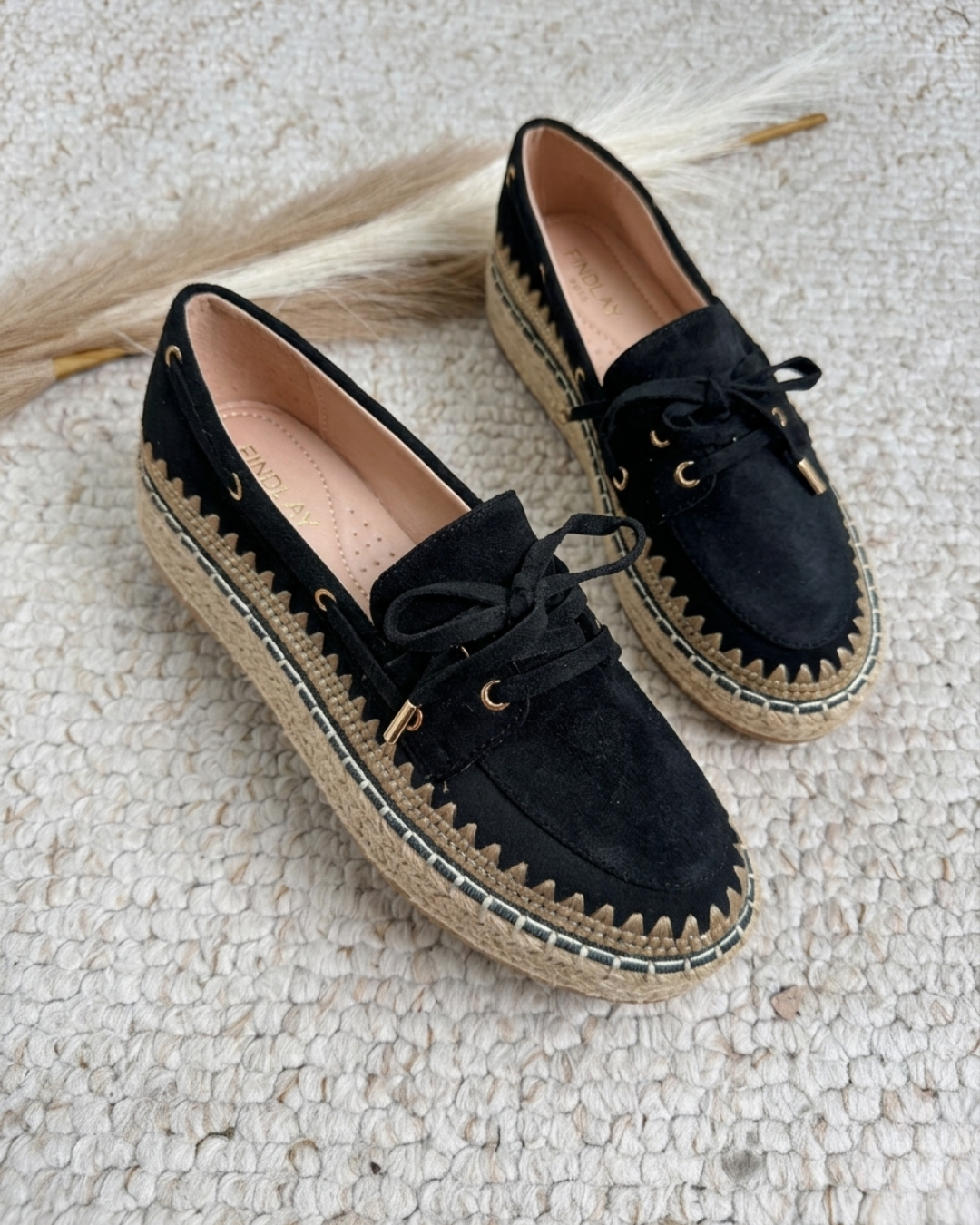 Tessa Black Moccasins