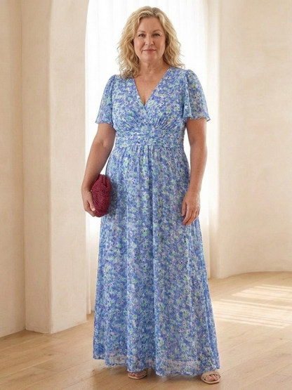 Élina – Robe longue fluide fleurie