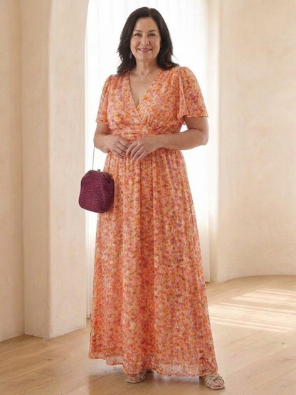 Élina – Robe longue fluide fleurie