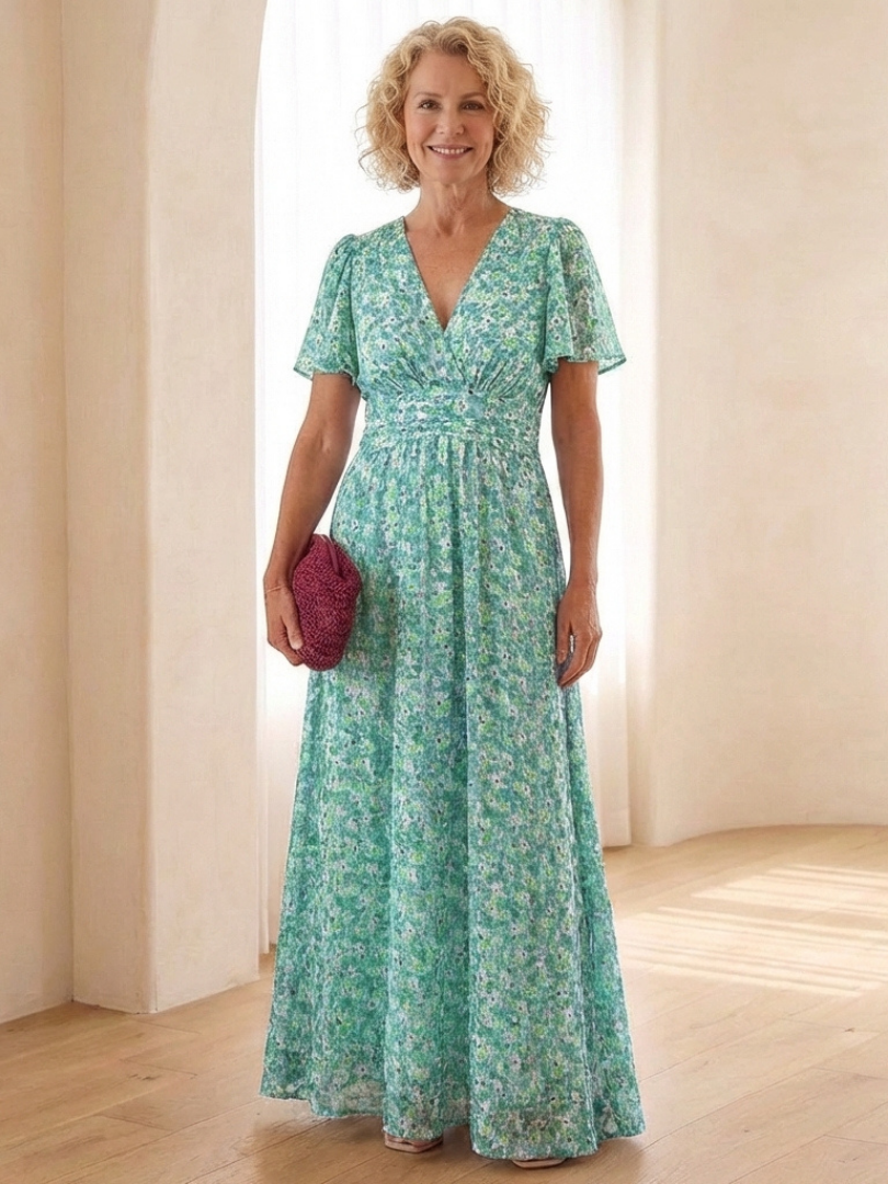 Élina – Robe longue fluide fleurie