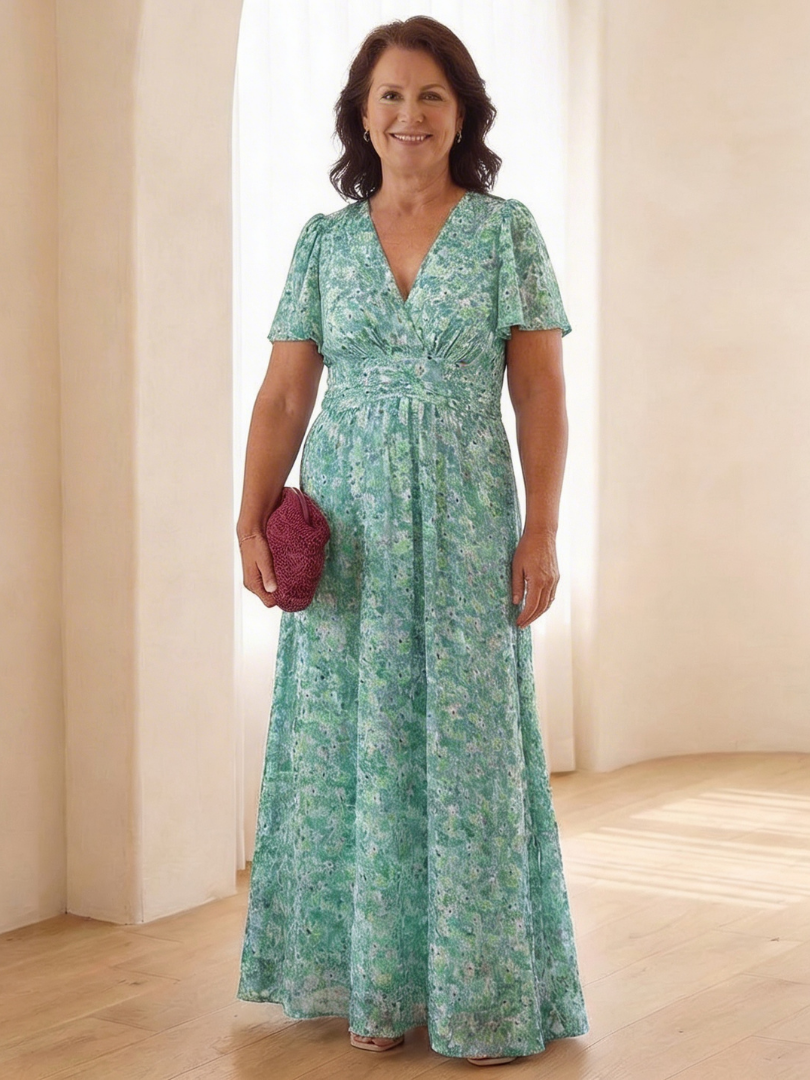 Élina – Robe longue fluide fleurie