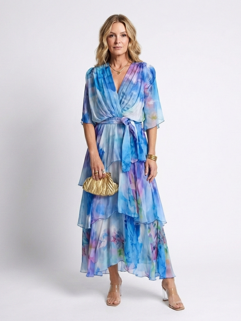 Calista – Robe longue fluide à superpositions