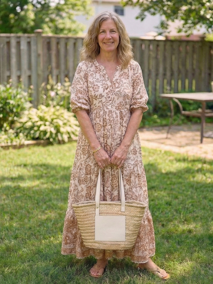 Clara – Robe midi fluide fleurie
