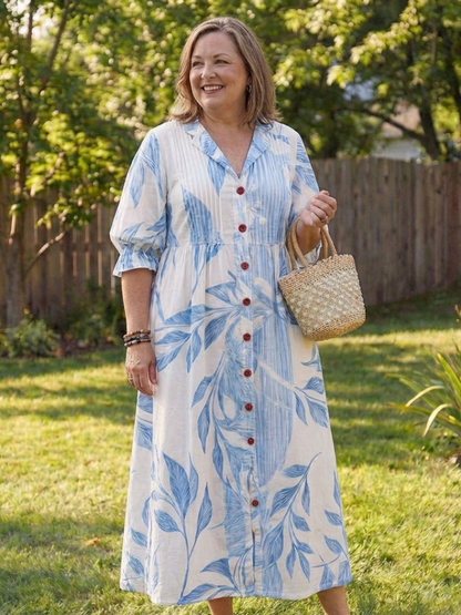 Virelle – Robe longue fluide imprimé botanique