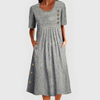 Julia | Robe midi rayée