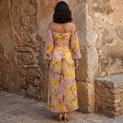 Gregoria™ | Long Floral Robe with Deep V-Neck