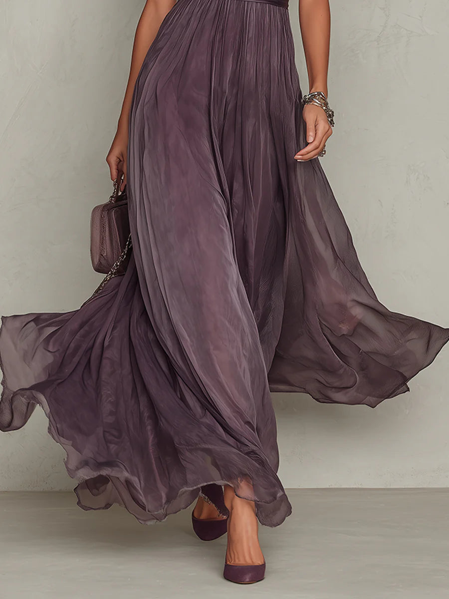 Ashley – Robe maxi fluide en chiffon élégant