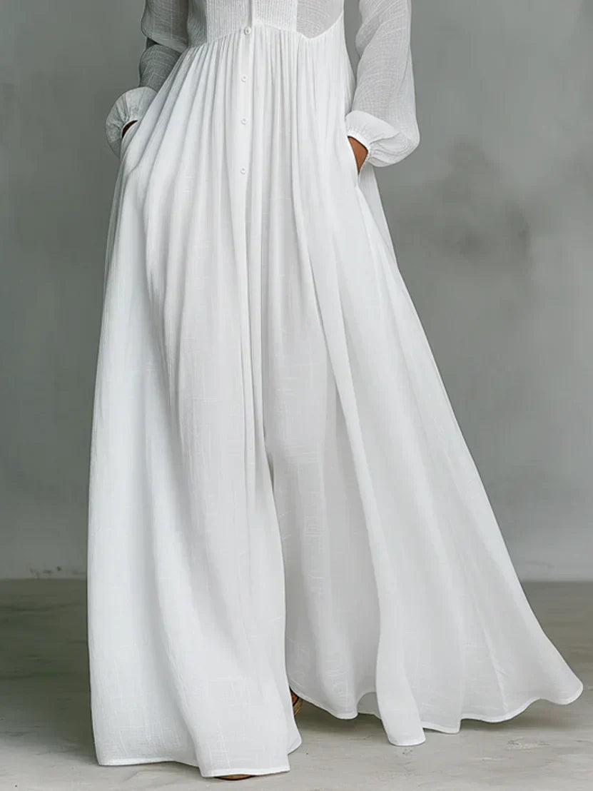 Robe Maxi Intemporelle Alma avec Col Chic