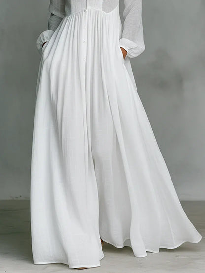 Robe Maxi Intemporelle Alma avec Col Chic
