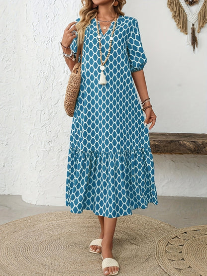 Rosalie – Robe midi fluide et confortable à motif élégant