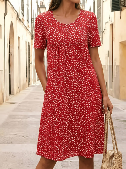Colette – Robe midi fluide et confortable à imprimé discret