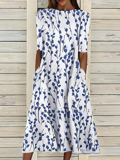 Annie – Robe midi fluide et confortable à imprimé floral