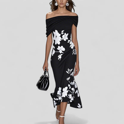 Isabelle – Robe midi élégante imprimée
