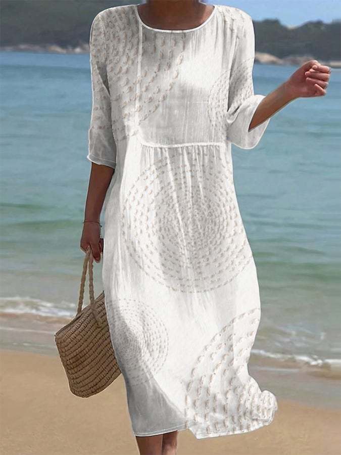 Robe décontractée brodée pour femme