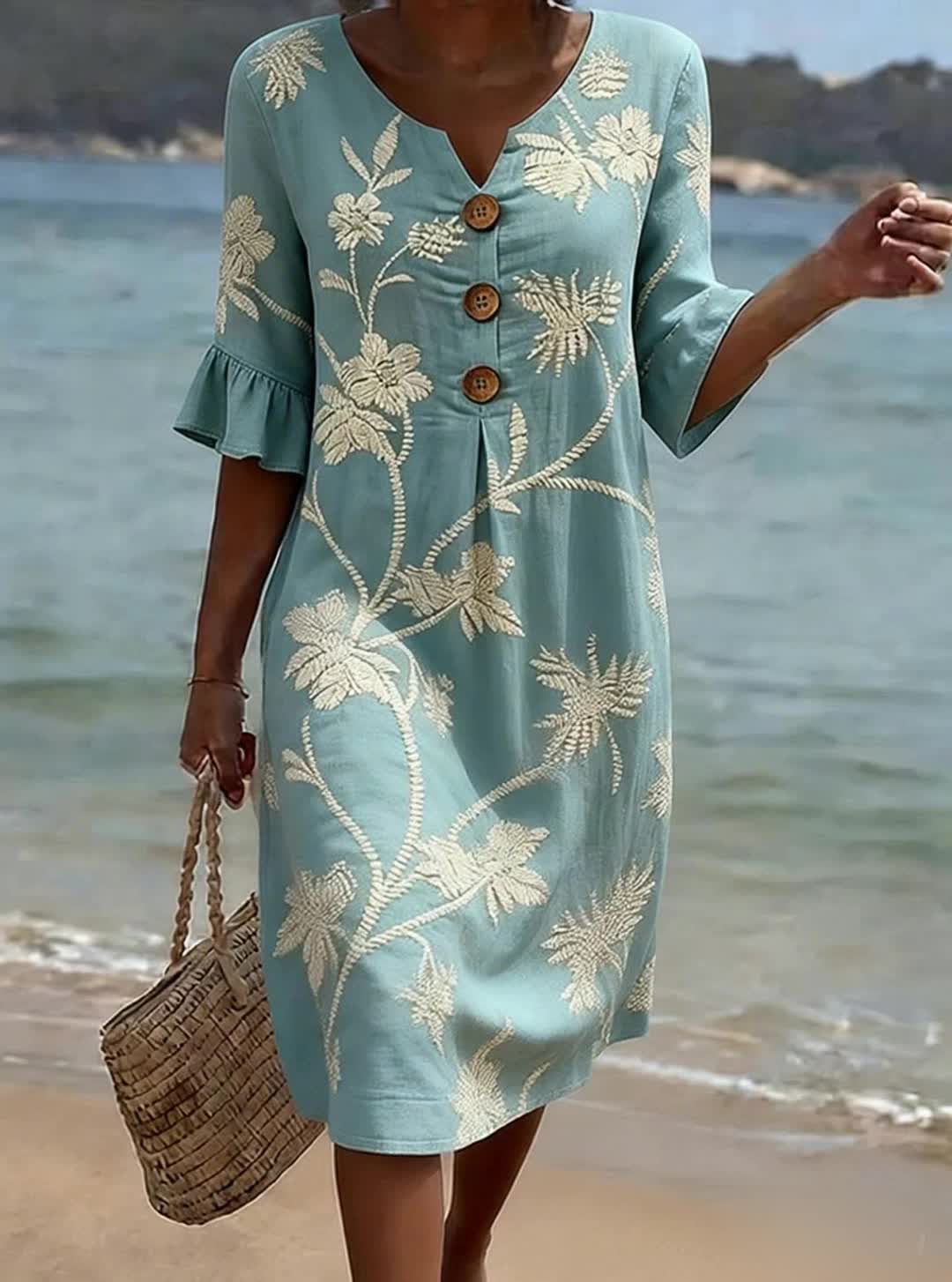 Robe féminine décontractée à motifs floraux