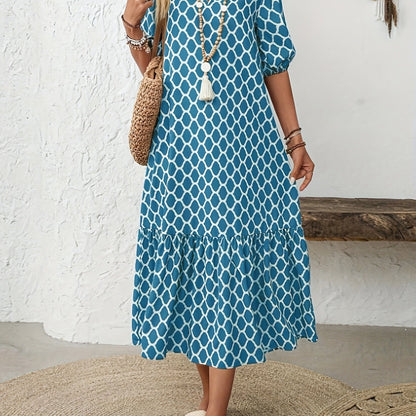 Rosalie – Robe midi fluide et confortable à motif élégant