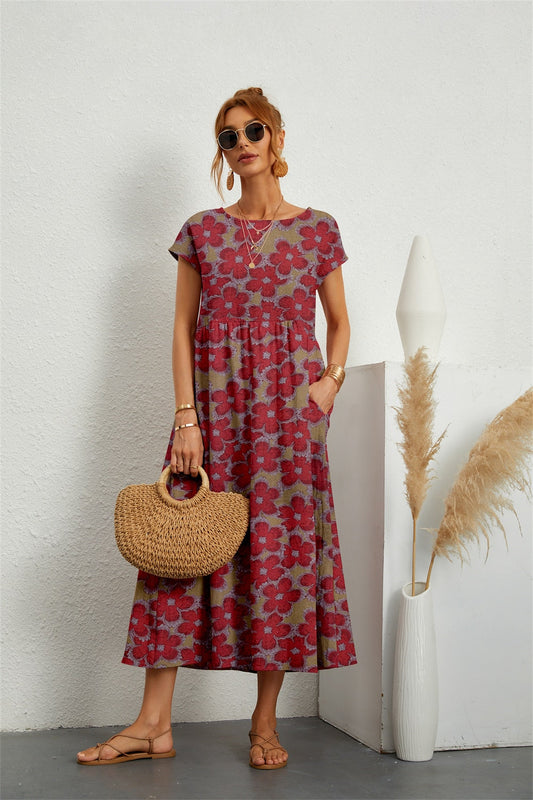 Henrielle – Robe midi fleurie élégante