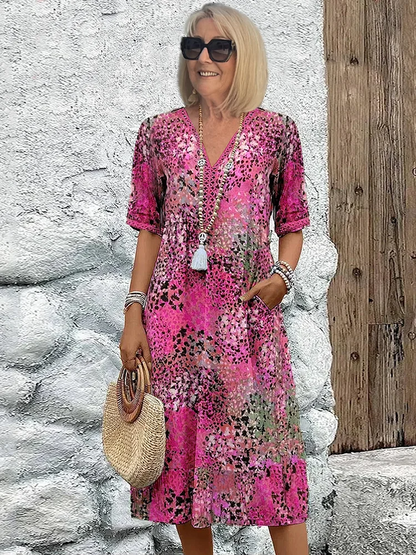 Véronique – Robe midi fluide élégante