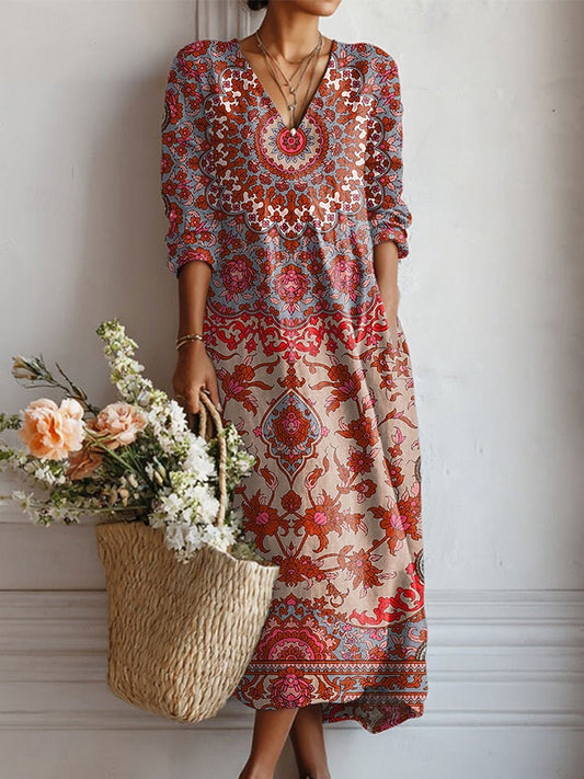 Gabrielle | Robe longue à médaillon vintage
