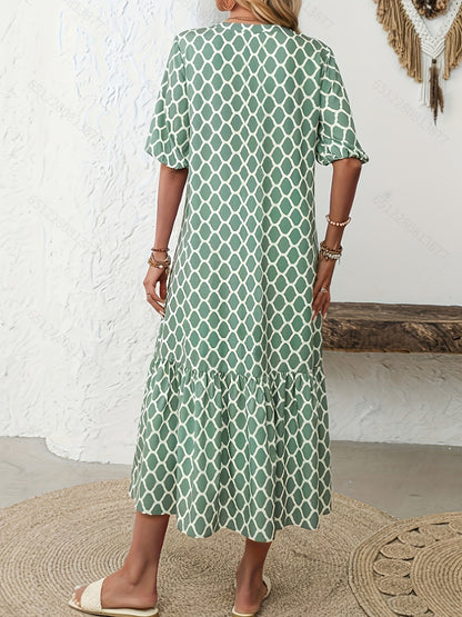 Rosalie – Robe midi fluide et confortable à motif élégant