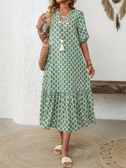 Rosalie – Robe midi fluide et confortable à motif élégant