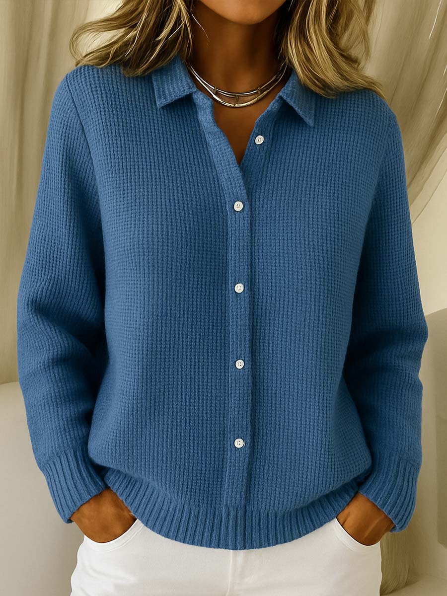 Cardigan Tricoté pour Femme avec Fermeture à Boutons