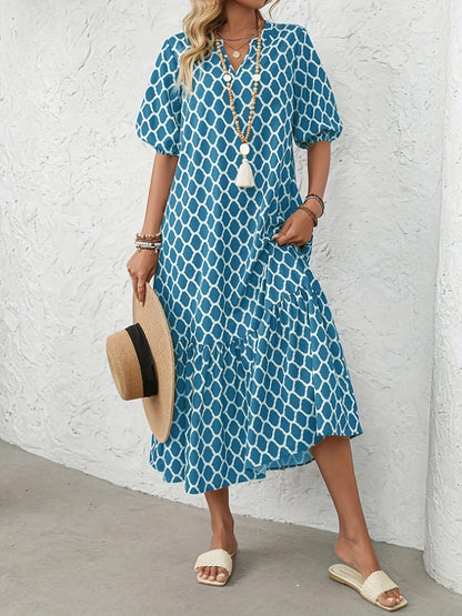 Rosalie – Robe midi fluide et confortable à motif élégant
