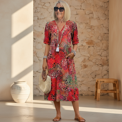Véronique – Robe midi fluide élégante