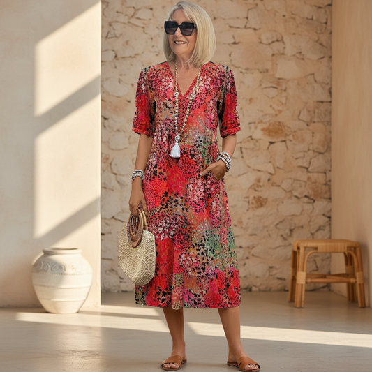 Véronique – Robe midi fluide élégante