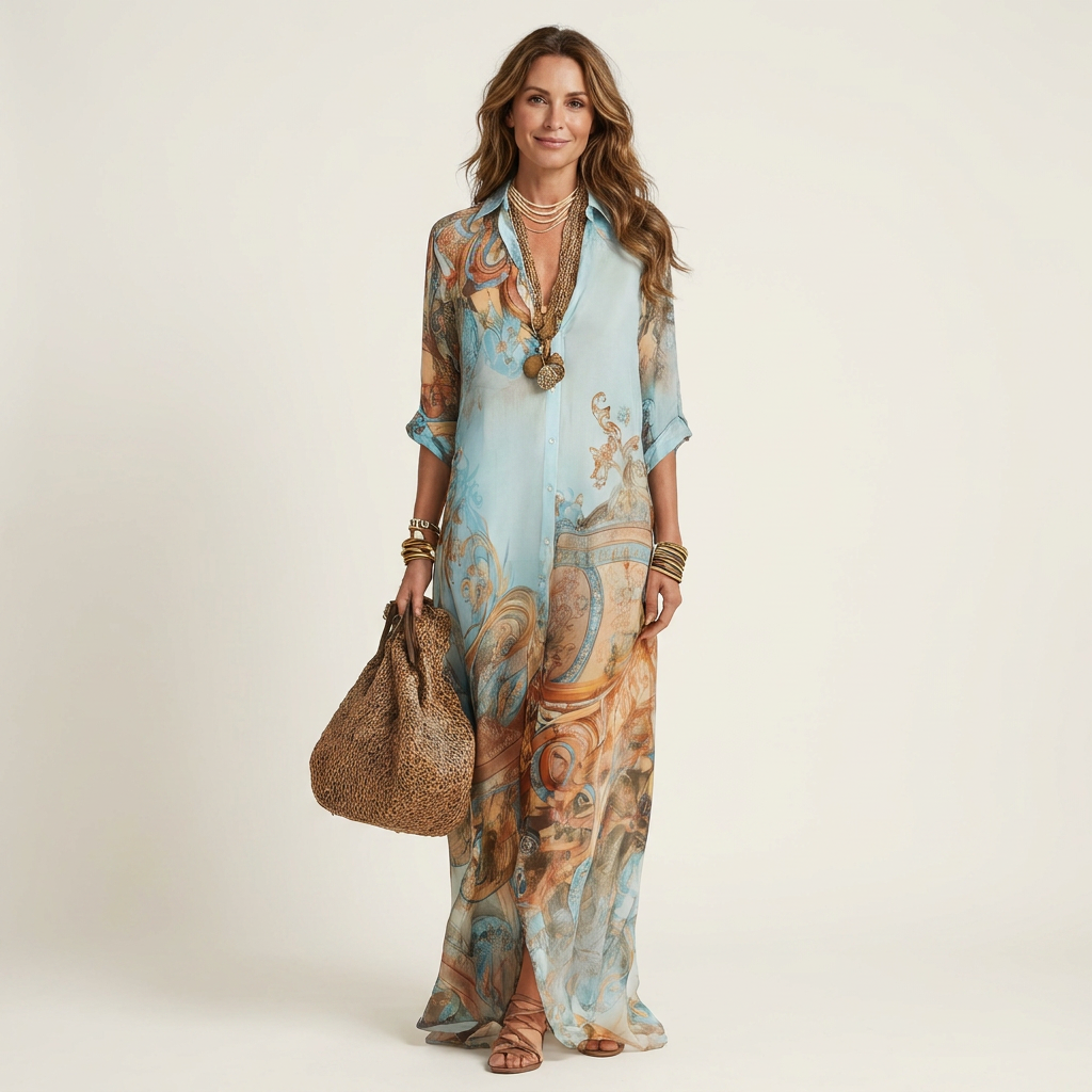 AliceLeon™ | Maxi Silk Chemise Robe